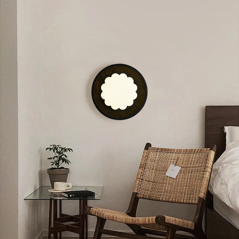 DecorBites™ Black Travertine LED Wall Lights Modern Home Decoration Bedside Lamps