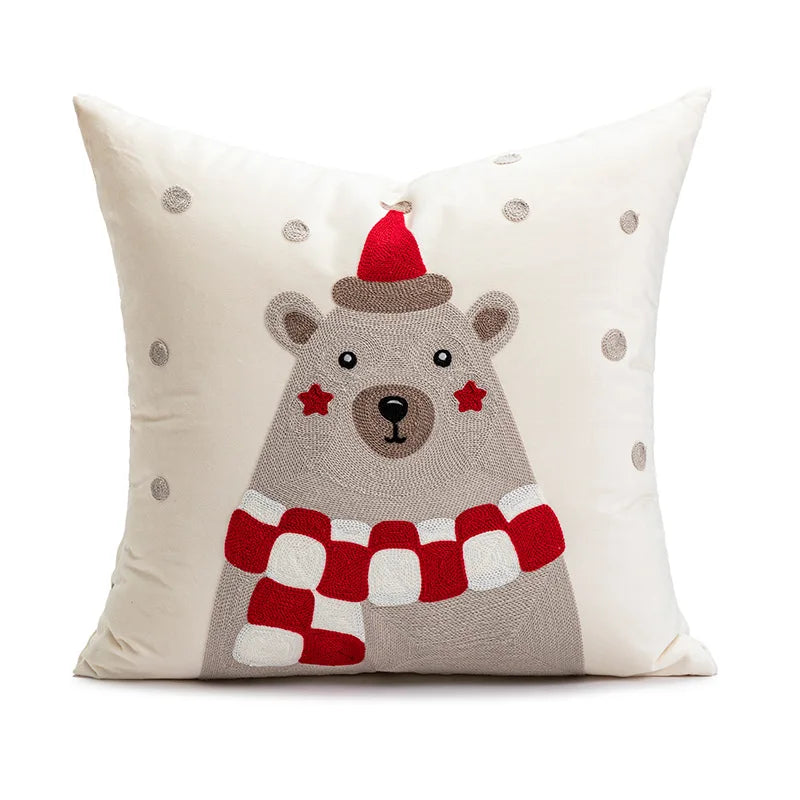 DecorBites™ Christmas Day Embroidered Pillowcase for Living Room Sofa, Party Decor