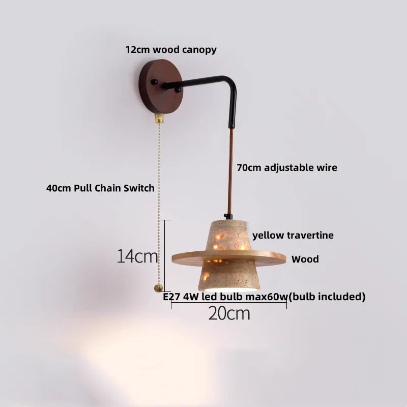 DecorBites™ LED Wall Lights Modern Pull Chain Switch Bedside Lamp Wandlamp