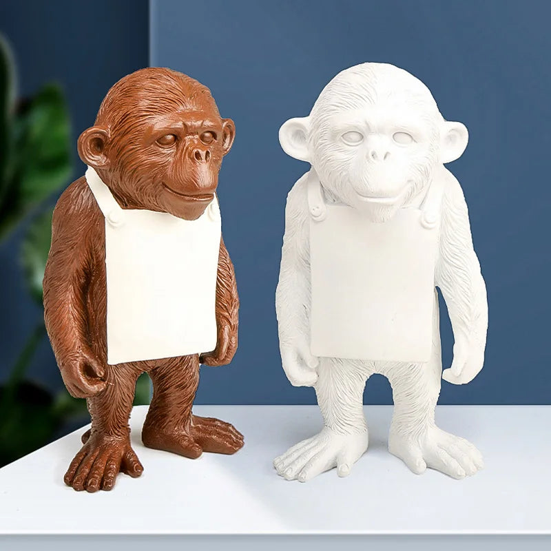 DecorBites™ Gorilla Sculpture Resin Figure Monkey Statue Home Decor Living Room Figurine Craft