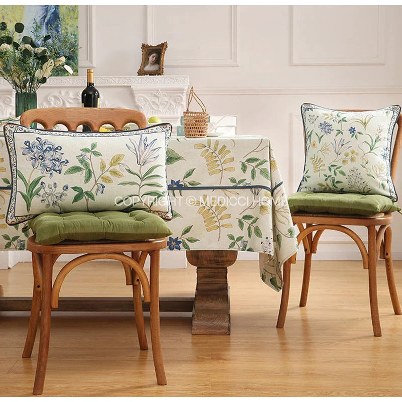 DecorBites™ Botanical Leaf Watercolor Printed Linen Lumbar Pillowcase 30x50cm