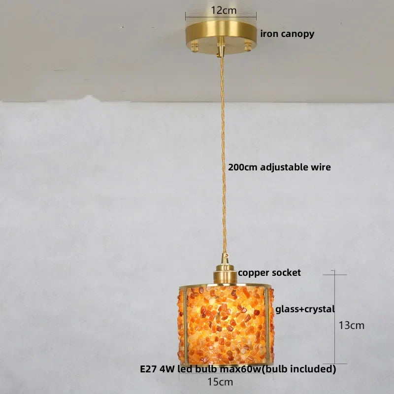 DecorBites™ Crystal Glass LED Pendant Lamp, Adjustable Modern Luxury Hanging Lights
