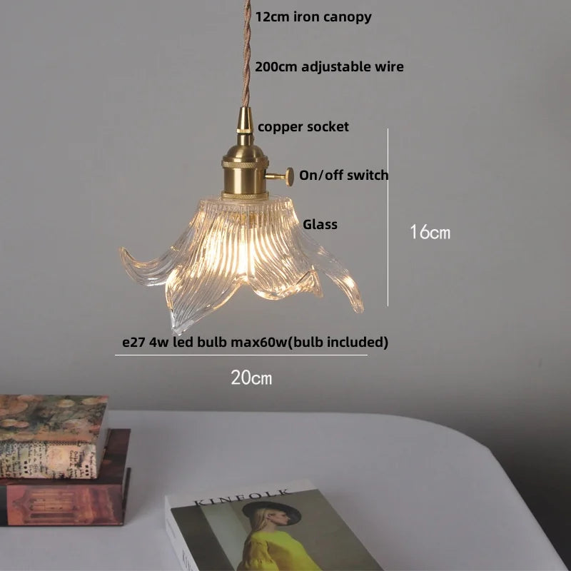 DecorBites™ Copper Glass LED Pendant Lamp: Modern Nordic Kitchen Dining Room Lighting