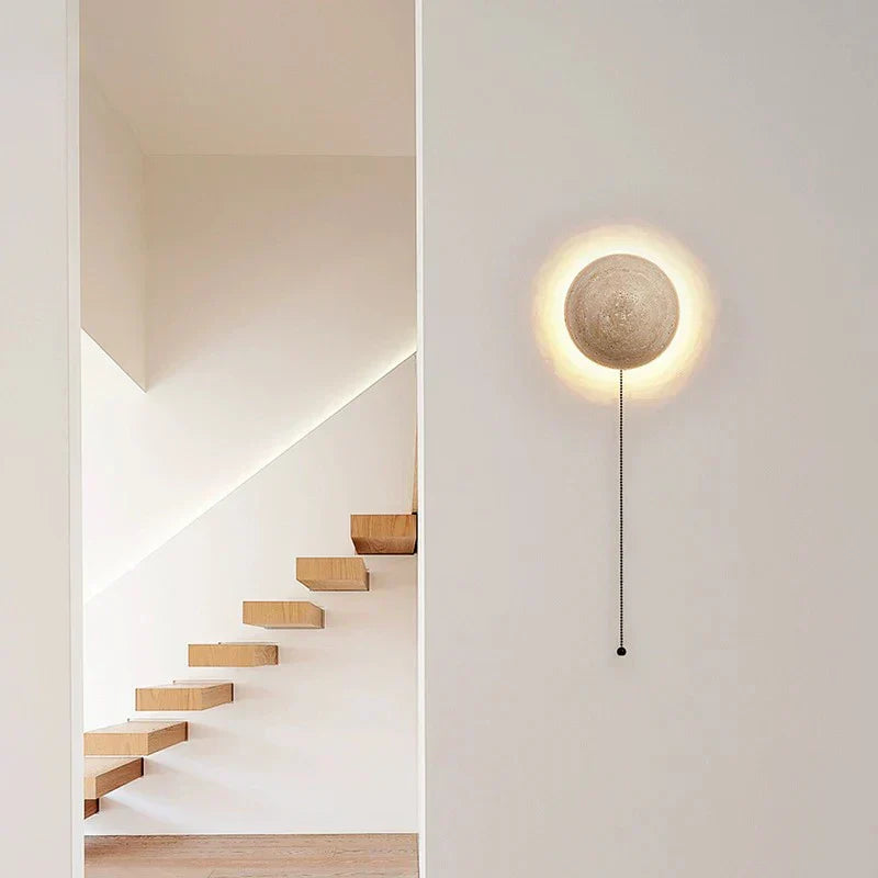 DecorBites™ Cave Stone Yellow Wall Lamp for Bedroom Ambiance - Nordic Style Lighting
