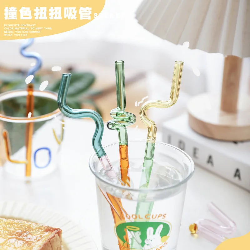 DecorBites™ Glass Flower Handle Stir Bar for Coffee Cocktails Mixology and Home Parties