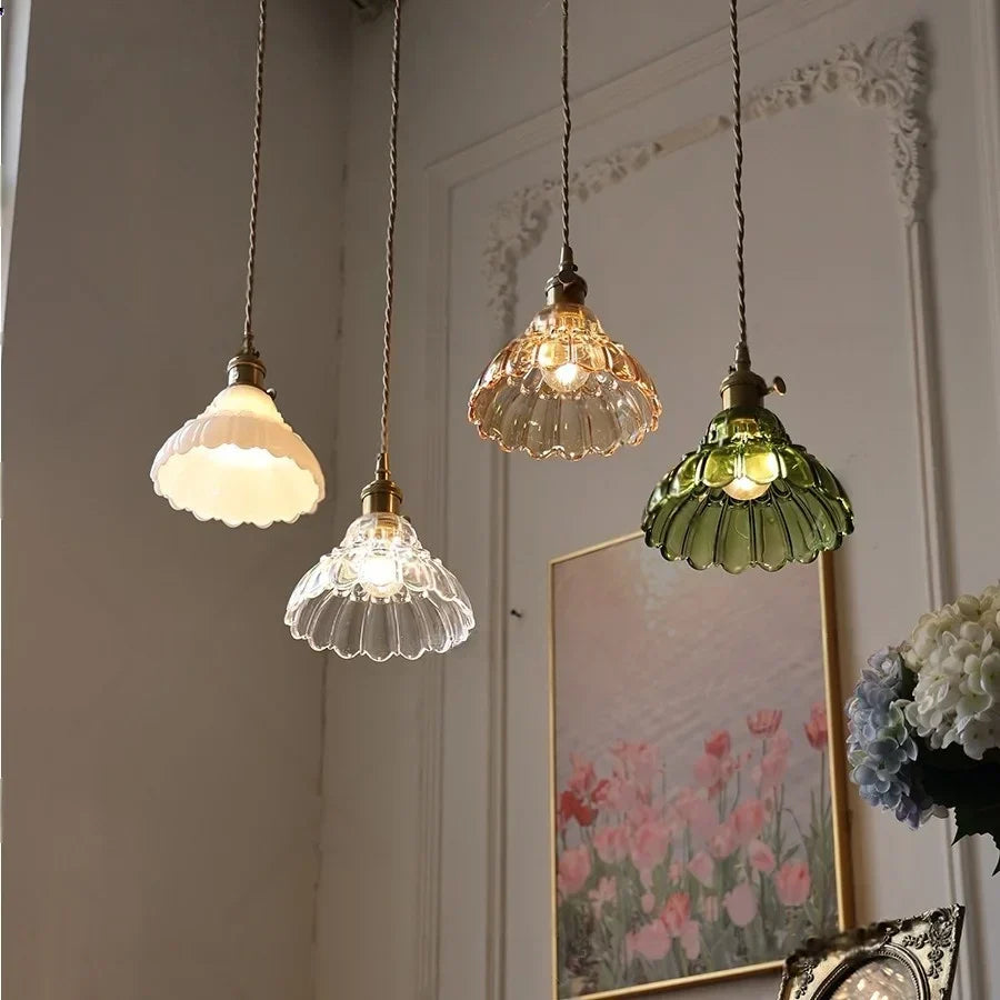 DecorBites™ LED Wall Lights Modern Nordic Pull Chain Glass Bedroom Lamp