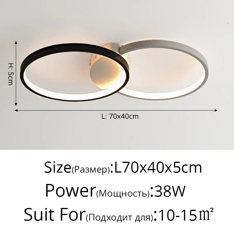 DecorBites™ LED Rectangular Chandelier Art Ceiling Light for Living Room Bedroom