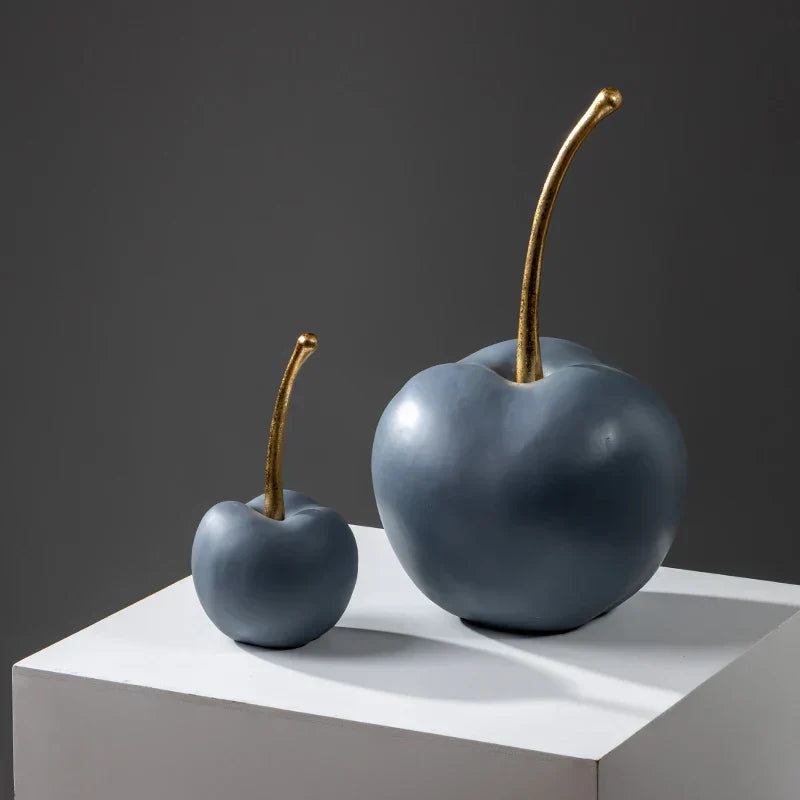 DecorBites™ Blue Resin Apple Ornaments - Lucky Fruit Sculpture for Home Decoration