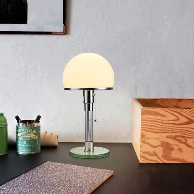 DecorBites™ Bauhaus Mushroom Table Lamp Milk White Glass Bedroom Coffee Study Indoor Lighting
