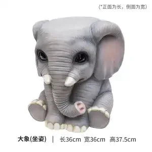 DecorBites™ Animal Resin Sculpture Footstool Seat - Creative Cartoon Statue Chair Stool