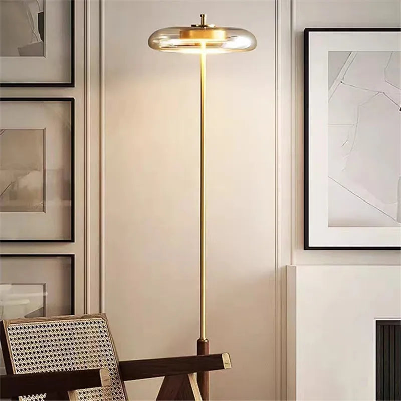 DecorBites™ Gold Lustre Glass Mushroom Table Lamp for Bedroom Living Room Study