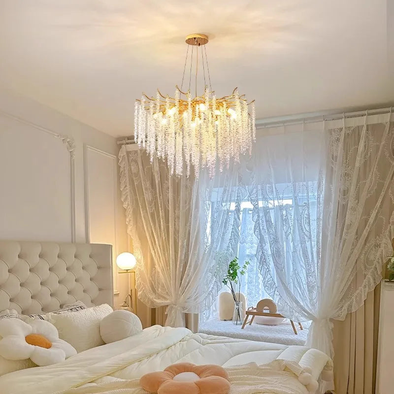 DecorBites™ Crystal Tassel Chandelier Luxury Pendant for Home, Living Room, Dining Room, Hotel Hall