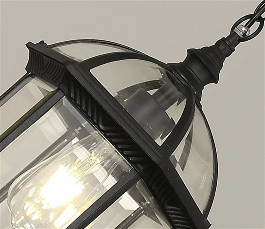 DecorBites™ Black Outdoor Hanging LED Pendant Light for Balcony Walkway & Exterior Lighting