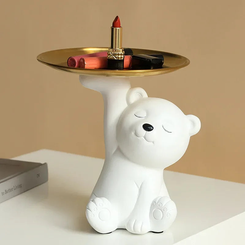 DecorBites™ Bear Figurine Resin Sculpture Home Decor Storage Box Living Room Ornaments