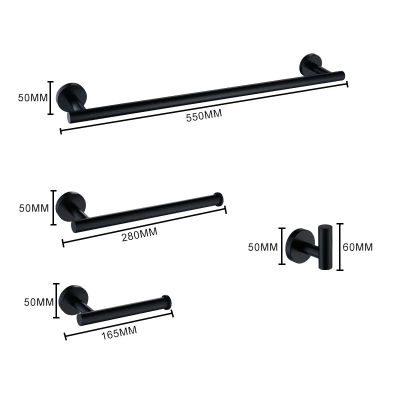 DecorBites™ Brushed Gold Bathroom Accessories Set Hand Towel Bar Rack Toilet Paper Holder