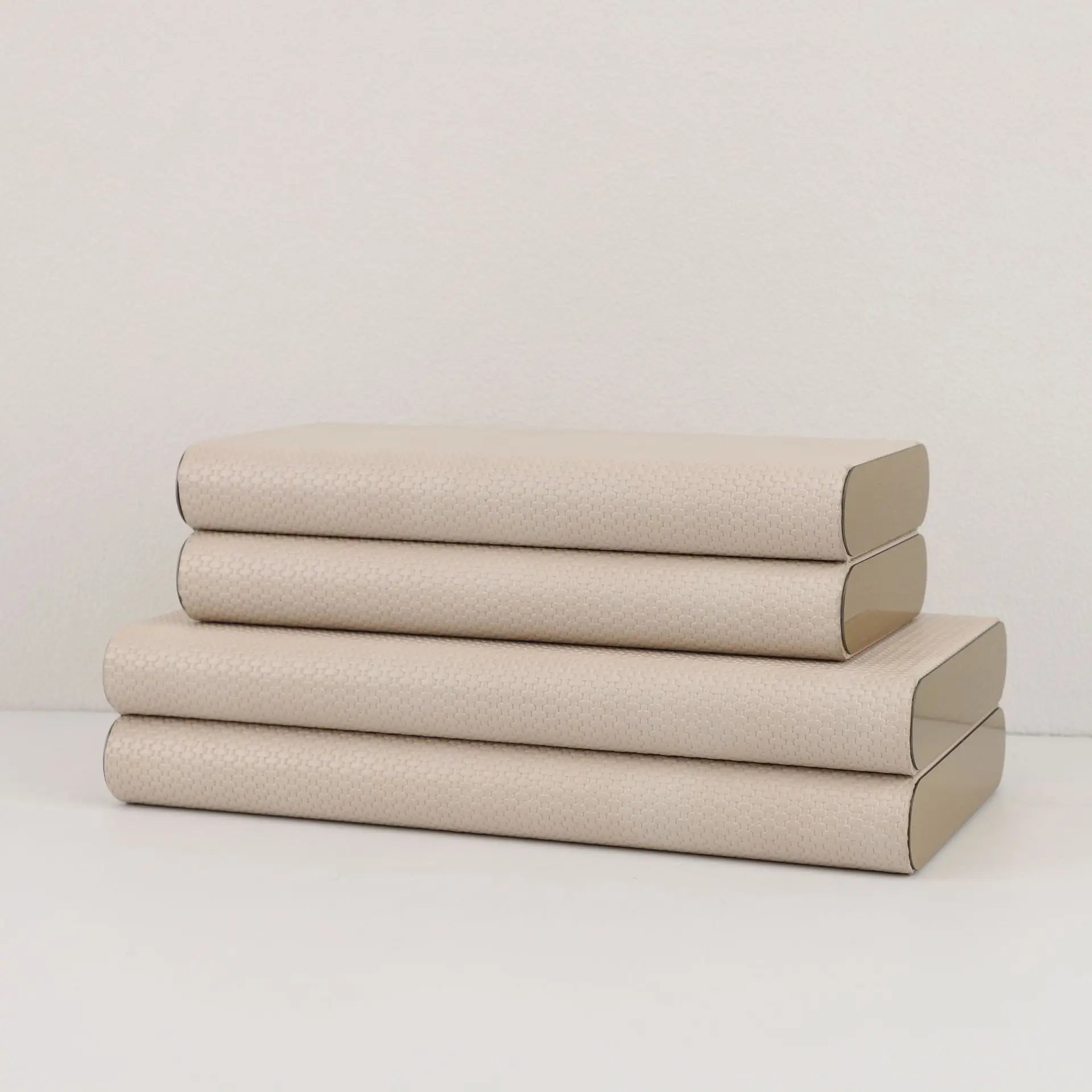 DecorBites™ Beige Leather Metal-edged Jewelry Box & Storage Container
