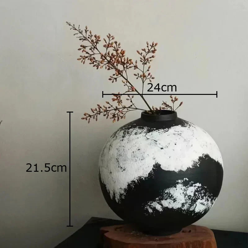 DecorBites™ Ink Painting Ceramic Vase: Flower Pots Desk Decor Crafts Floral Room Aesthetic