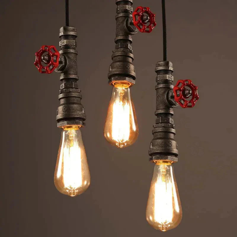 DecorBites™ Industrial Water Pipe Chandelier for Home Bar Kitchen Restaurant Pendant Lamp