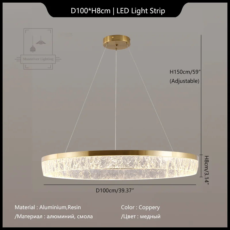 DecorBites™ Crystal Chandelier Circular Pendant Light for Modern French Style Dining-Table Decor