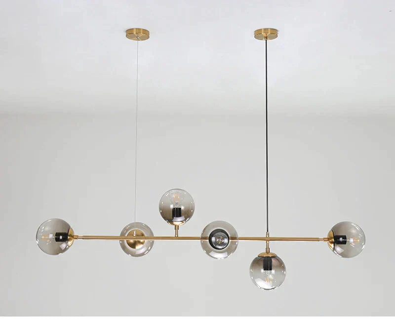 DecorBites™ Glass Ball Chandelier LED Pendant Light for Modern Kitchen, Bar, and Loft