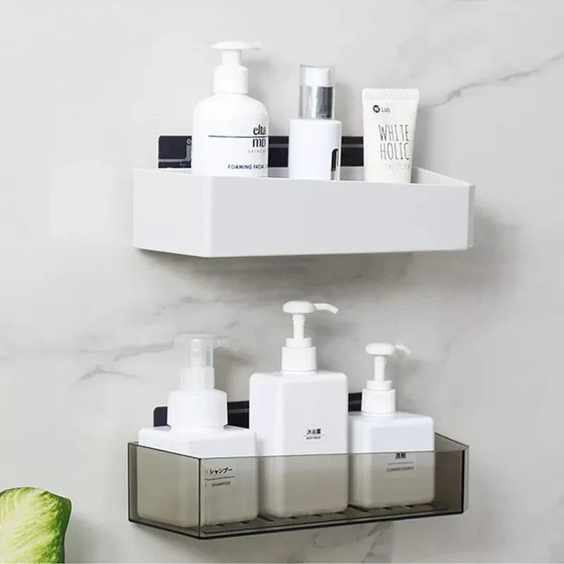 DecorBites™ Bathroom Shelves Wall Mounted Shower Organizer Basket Storage Rack