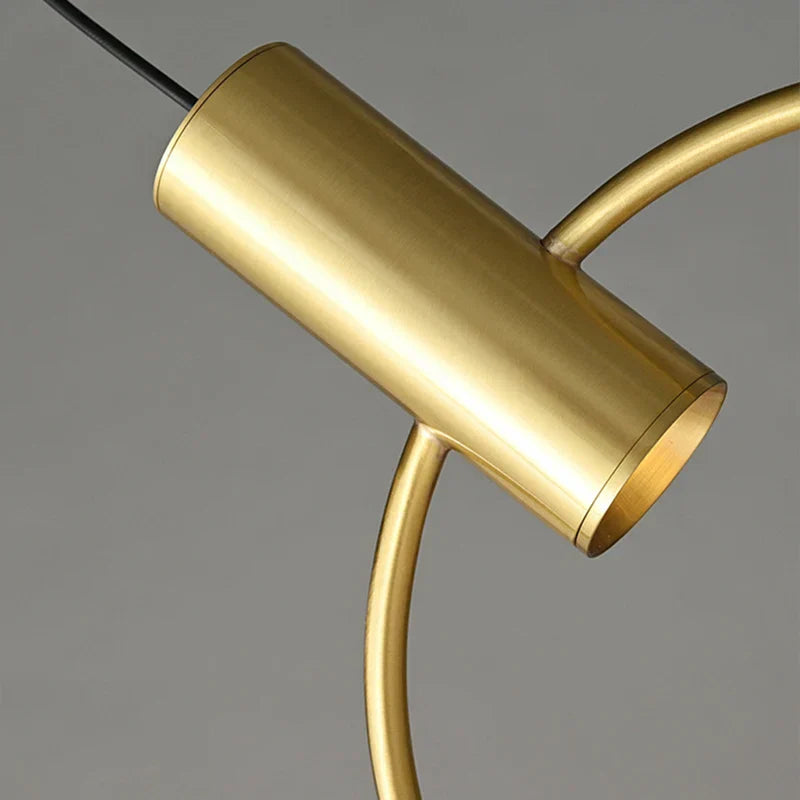 DecorBites™ Brass Ring Chandeliers: Dimmable Lighting Fixtures for Bedroom, Restaurant, Kitchen