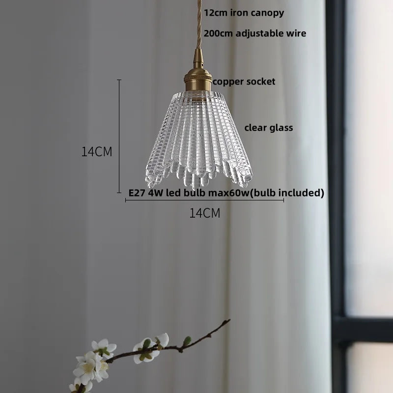 DecorBites™ Clear Glass LED Pendant Lamp Modern Nordic Style Adjustable Hanging Light