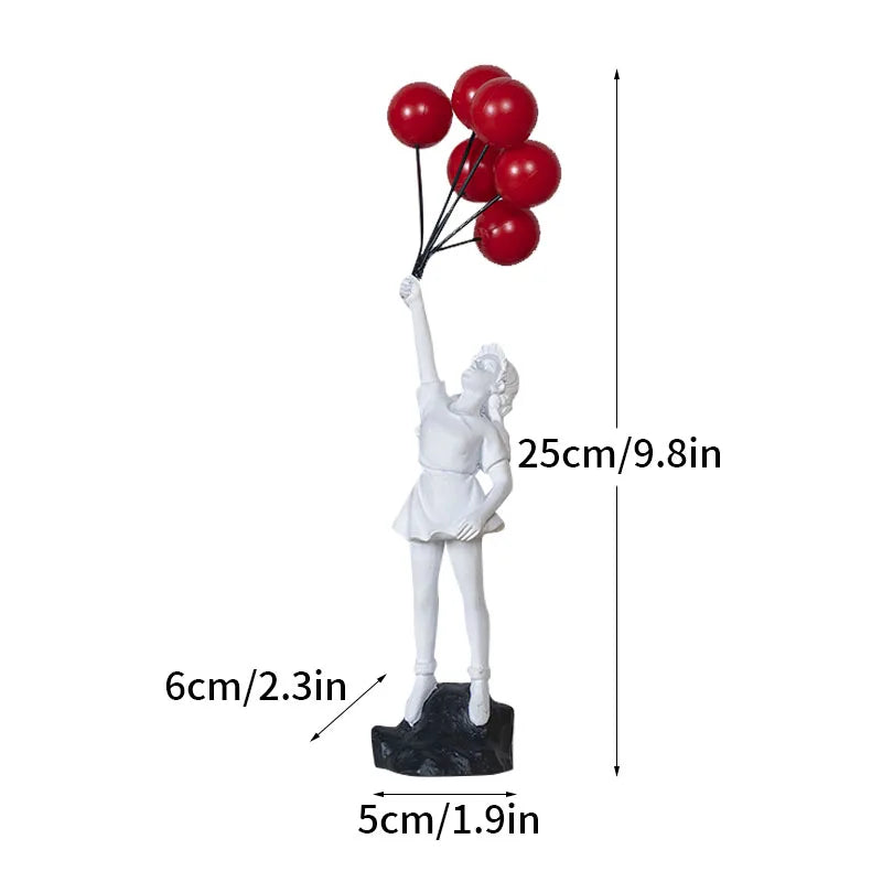 DecorBites™ Banksy Girl Balloon Sculpture Figure for Modern Interior Decor