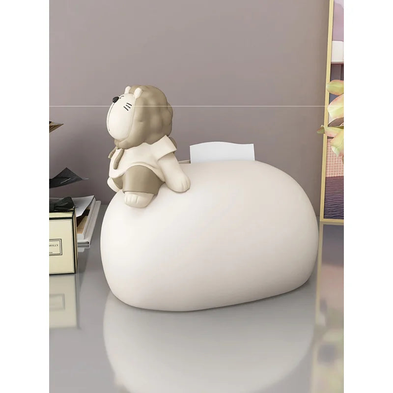 DecorBites™ Bear Statues Tissue Box Table Decor for Home Living Room, Creative Nordic Figurines