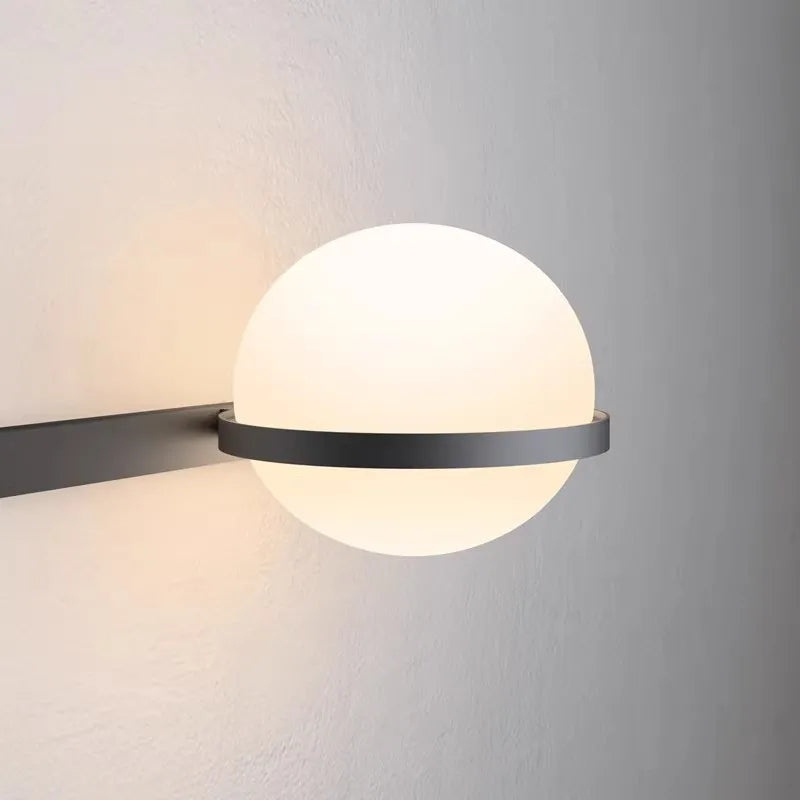DecorBites™ Art Deco White Acrylic Ball Wall Lights with 3-Mode Dimming