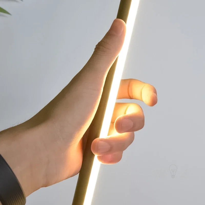 DecorBites™ Gold LED Floor Lamp Minimalist Modern Design for Living Room & Bedroom
