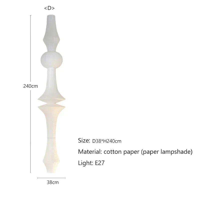DecorBites™ Japanese Cotton Paper Pendant Lamp Wabi Sabi Chandelier with E27 Bulb