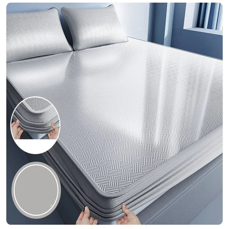 DecorBites™ Cooling Jacquard Fitted Sheet: Skin Friendly, Breathable Single Mattress Protector
