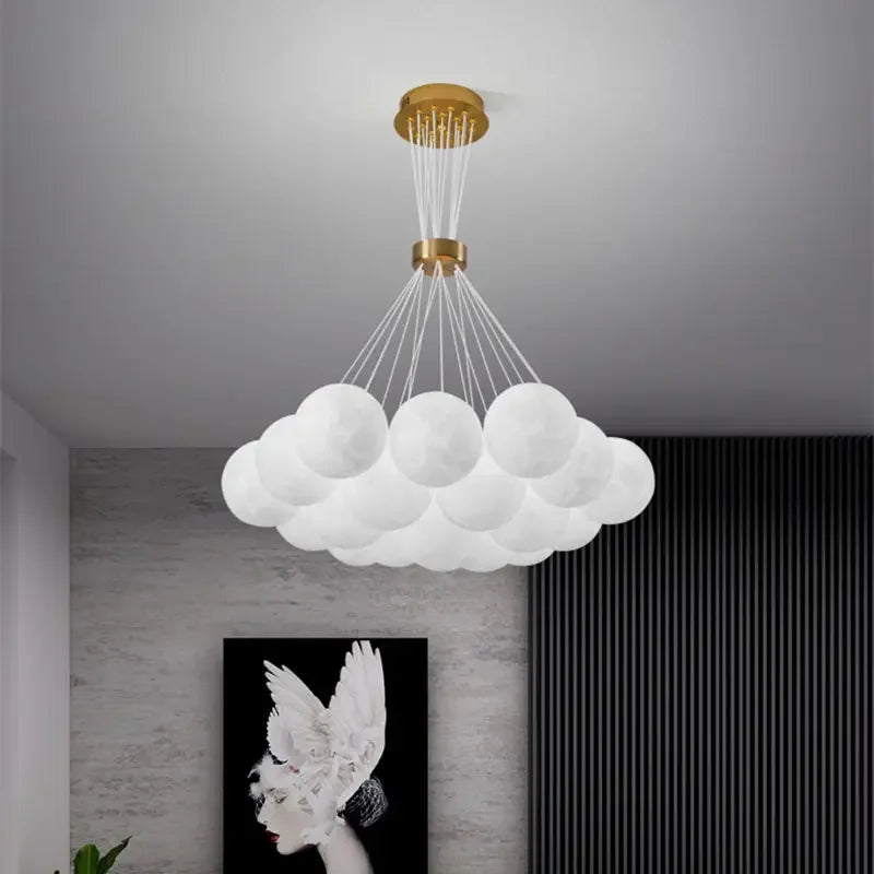 DecorBites™ LED Lunar Ball Chandeliers for Living Bedroom Home Decor Lighting
