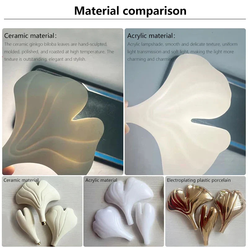 DecorBites™ Ginkgo Leaves Chandelier: Nordic Luxury Pendant Lamp for Hotel, Stairs, Living Room
