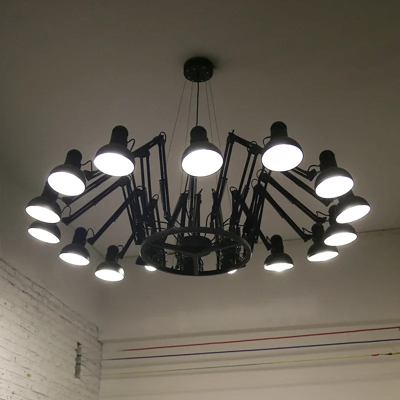 DecorBites™ Industrial LED Pendant Light Spider Iron Hanging Chandelier Fixtures