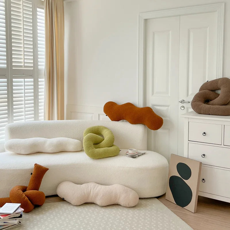DecorBites™ Kids Comfort Knotted Cushion: Handmade & Bendable for Couch, Bed, Car, Office.