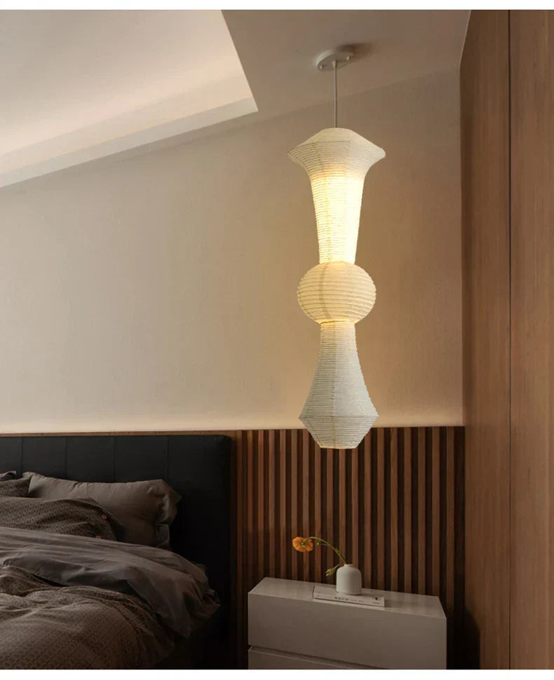 DecorBites™ Akari Rice Paper Pendant Lamp for Living Room Bedroom - Wabi Sabi Design