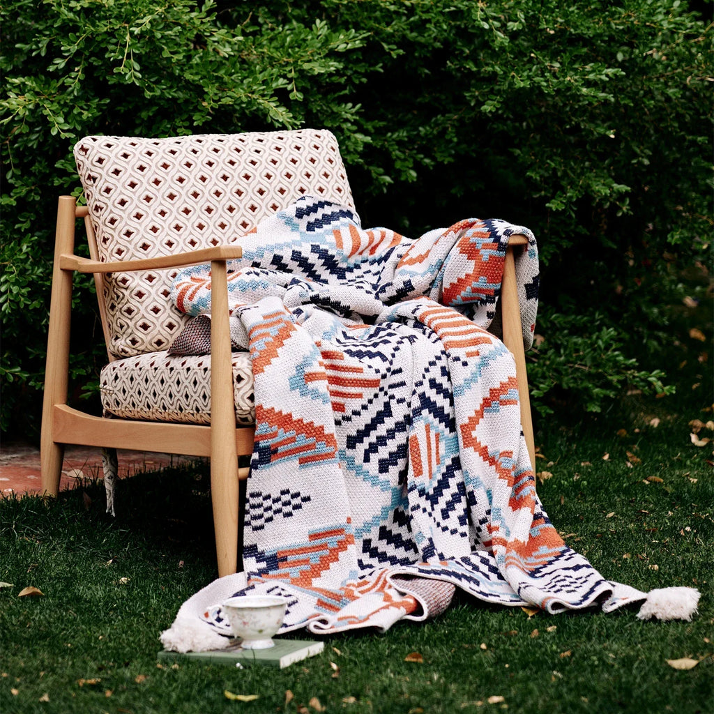 DecorBites™ Boho Geometric Summer Blanket - Thin & Breathable Quilt for Children and Adults