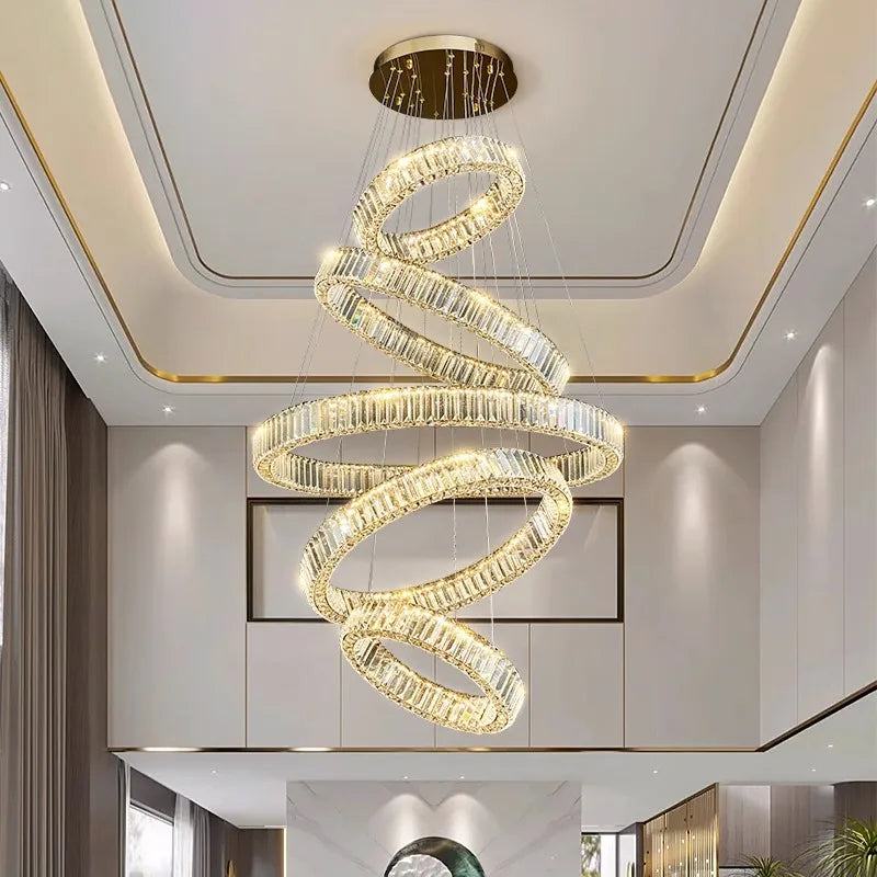 DecorBites™ Crystal Chandelier Pendant Light for Living Room, Staircase, and Ceiling - Luxury Indoor Lighting