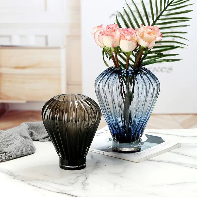 DecorBites™ Blue Hot Air Balloon Vase, Lily Flower Arrangement Home Decoration