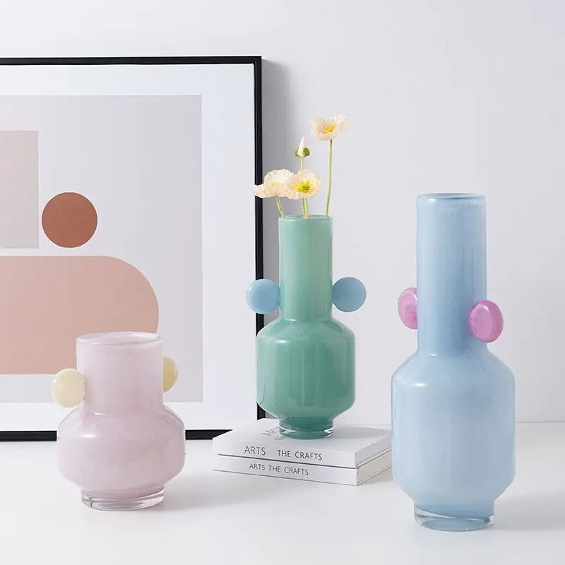 DecorBites™ Glass Vase with Ears: Floral Arrangement Accessory