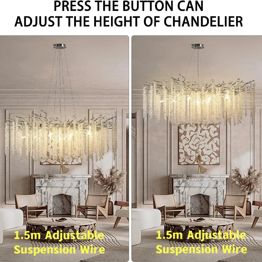 DecorBites™ Branch Crystal Chandelier for Dining Room, Bedroom, Living Room