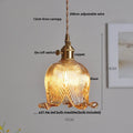 DecorBites™ Amber Glass LED Pendant Light - Modern Copper Hanging Fixture