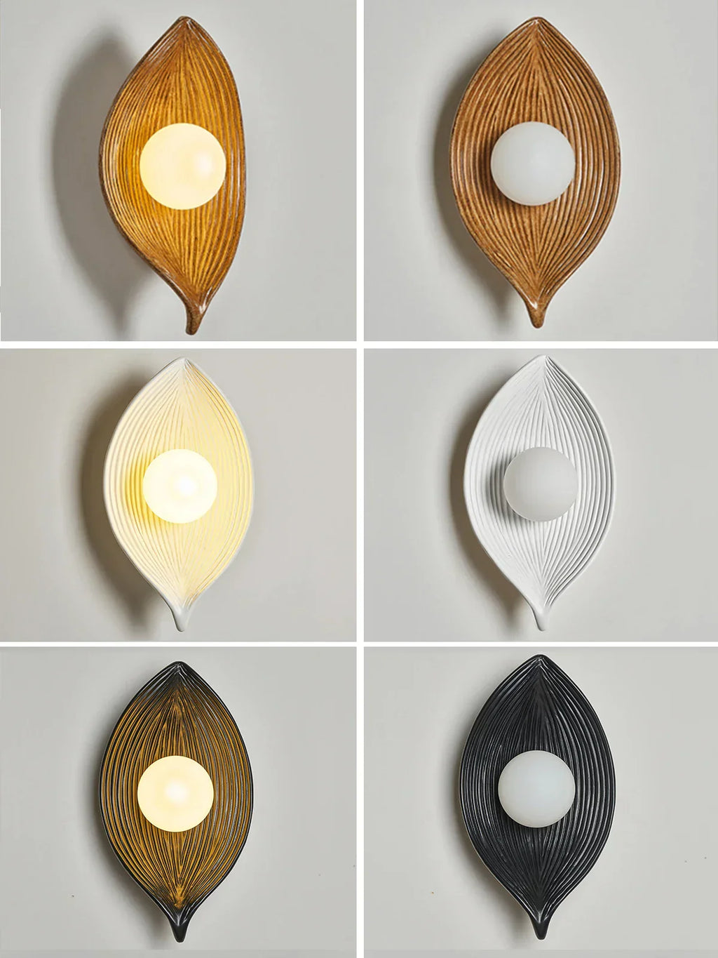 DecorBites™ Leaf Resin LED Wall Sconces for Bedroom Living Room Corridor, Indoor Decor Lighting