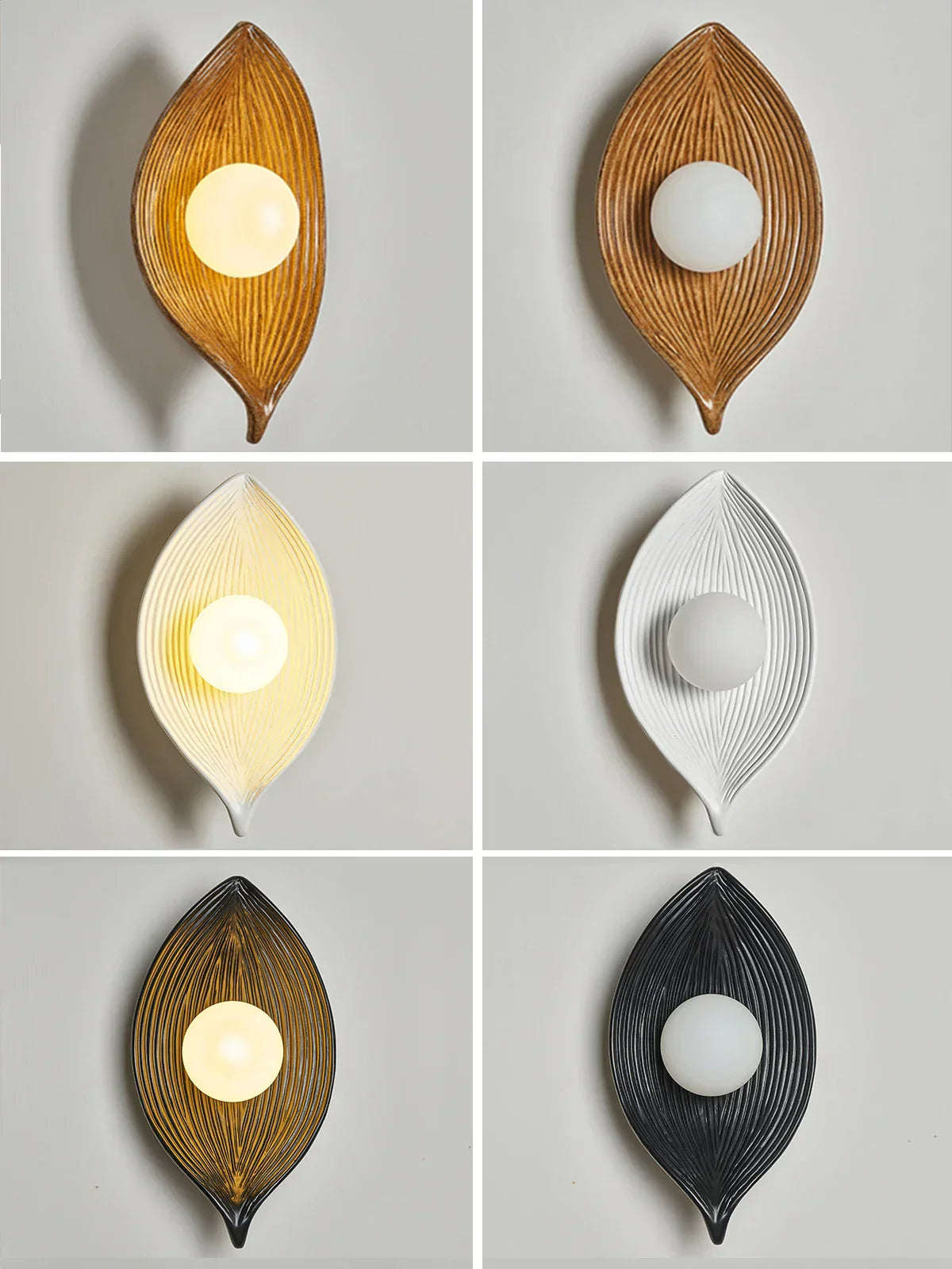 DecorBites™ Leaf Resin LED Wall Sconces for Bedroom Living Room Corridor, Indoor Decor Lighting