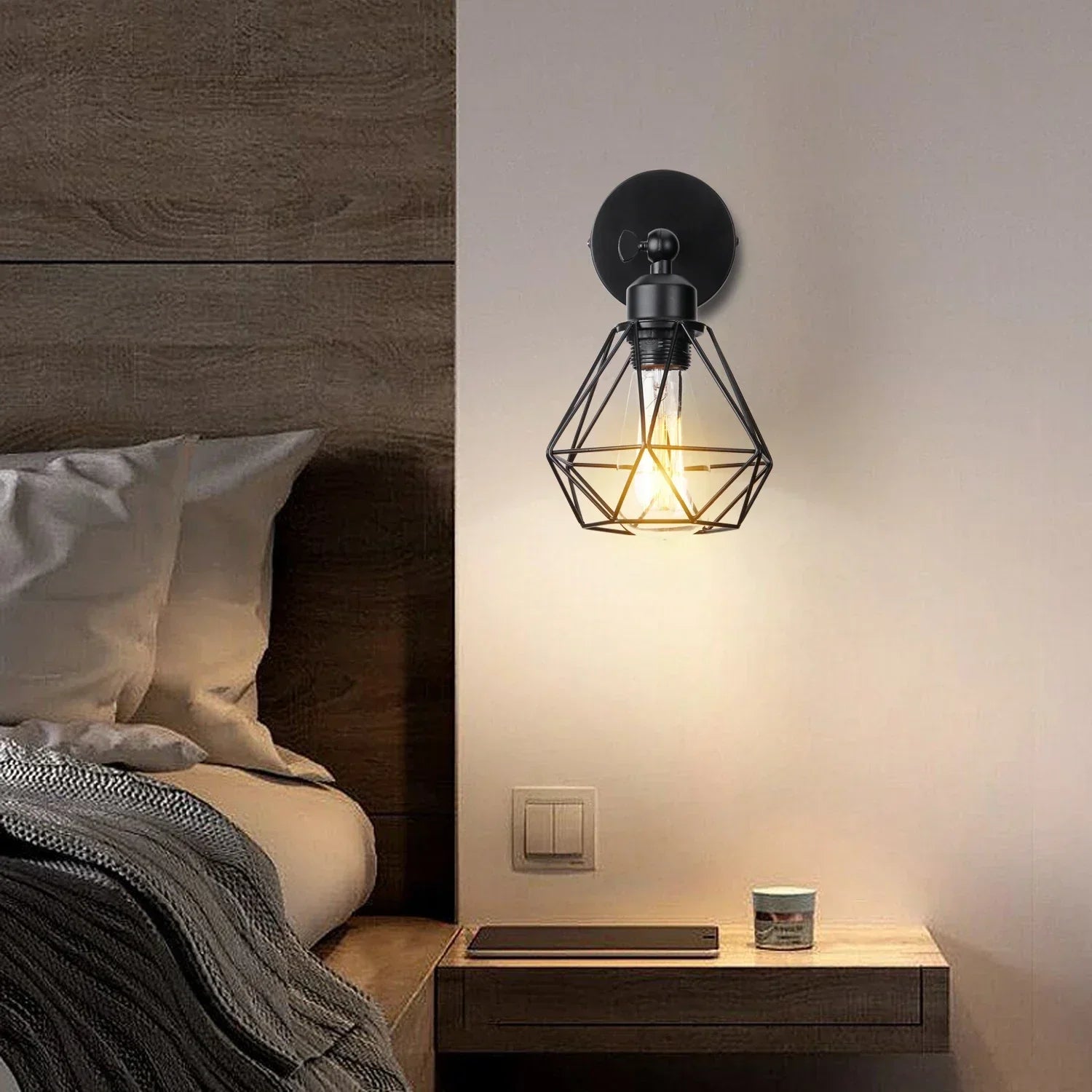 DecorBites™ LED Iron Cage Wall Light for Home Bedroom Kitchen Decor