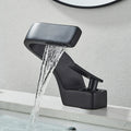 DecorBites™ Black Waterfall Bathroom Basin Faucet Cold Hot Mixer Deck-mounted Simple Design