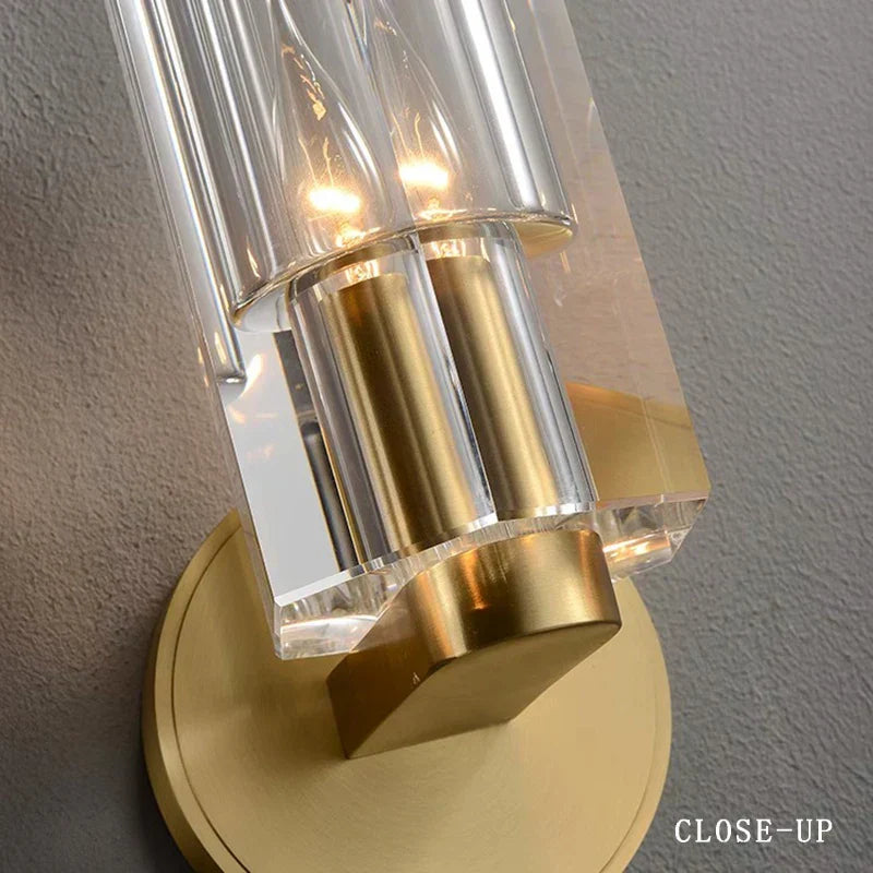 DecorBites™ Bronze Copper Crystal Wall Lamps Luxury Lighting Fixture for Aisle Bedside Decor.