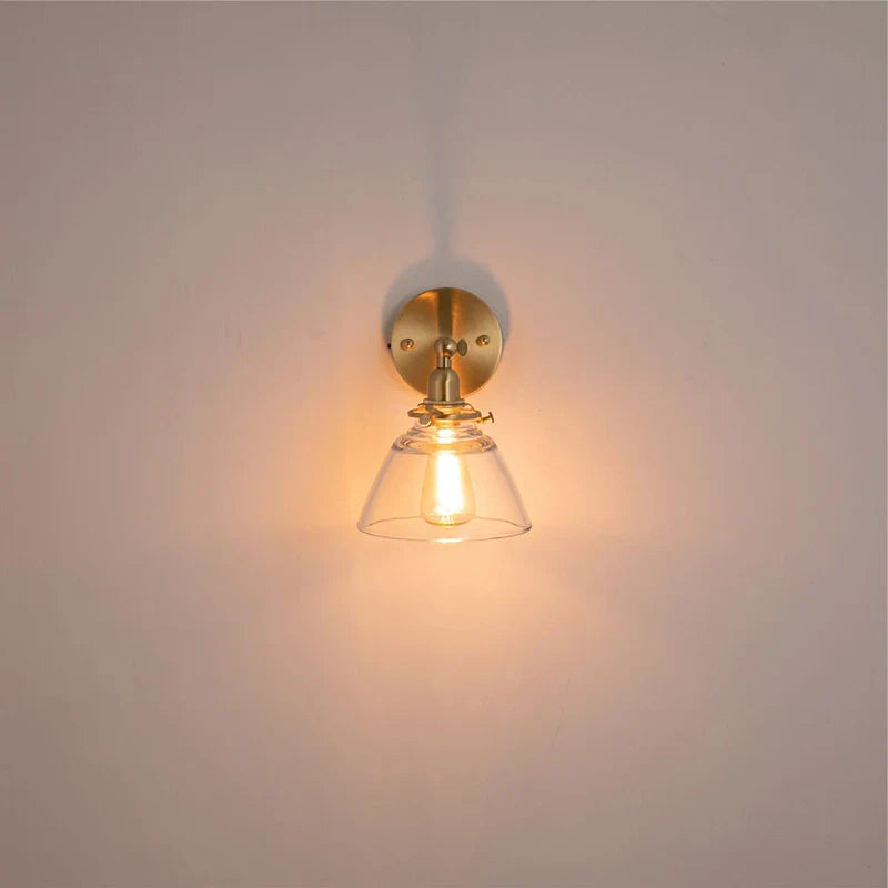 DecorBites™ Clear Glass LED Wall Lights Pull Chain Switch Modern Bedside Lamp